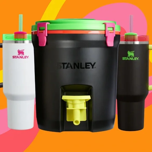 STANLEY Tumbler 40 oz Flowstate Quencher H2.0 BLACK NEON SPRING FLING PINK - Picture 7 of 16